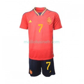 Maillot de Foot Espagne Alvaro Morata 7 Domicile Coupe du monde 2022 - Enfant